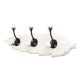 White Black Double Loop Ceramic Iron Wooden Hooks